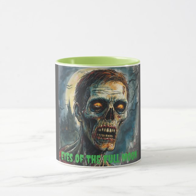 Caneca Dia das Bruxas, Horror, Zumbi, Olhos da Lua Cheia, (Centro)