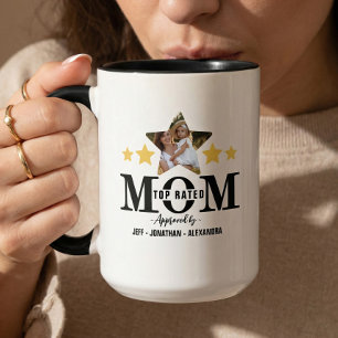 Caneca Dia das Mães Análise da Mãe 5 Estrelas Mãe Mais Be