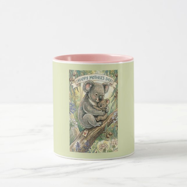 Caneca Dia das Mães Coala com o filhote (Centro)