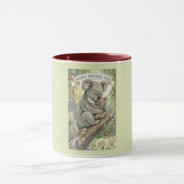 Caneca Dia das Mães Coala com o filhote (Centro)