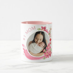 Caneca Dia das Mães com Foto Floral Número Um