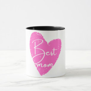 Caneca Dia das Mães de Coração Rosa Número Um