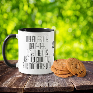 Caneca Dia das Mães divertido da filha Texto Simples