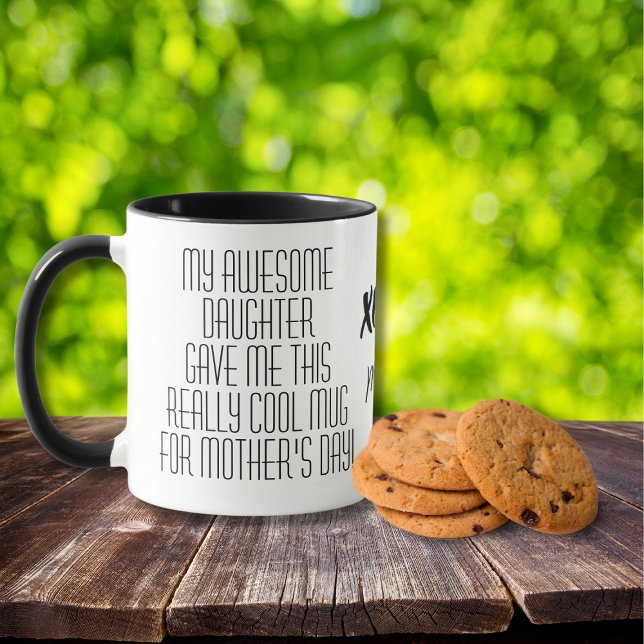 Caneca Dia das Mães divertido da filha Texto Simples (Criador carregado)