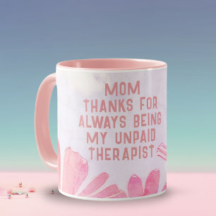 Caneca Dia das Mães Floral Divertido Terapeuta Não Pago M