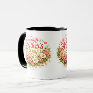 Caneca Dia das Mães floral elegante 2 para