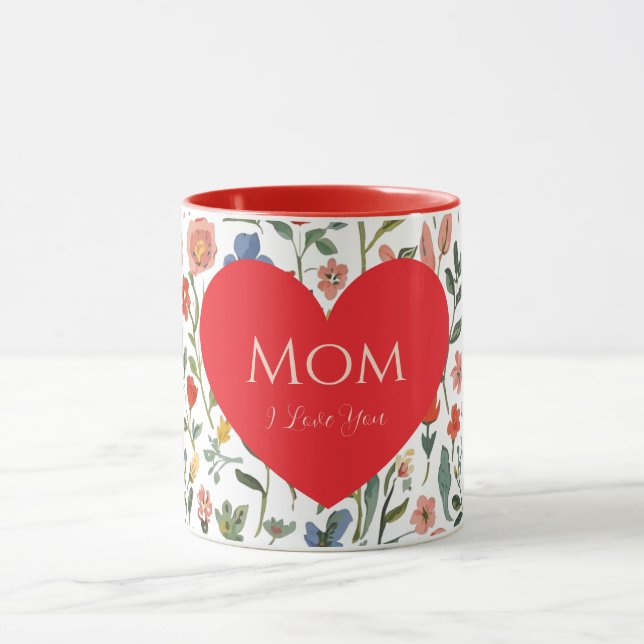 Caneca Dia das Mães,Presente para a Mamãe,Eu Te Amo,Flore (Centro)