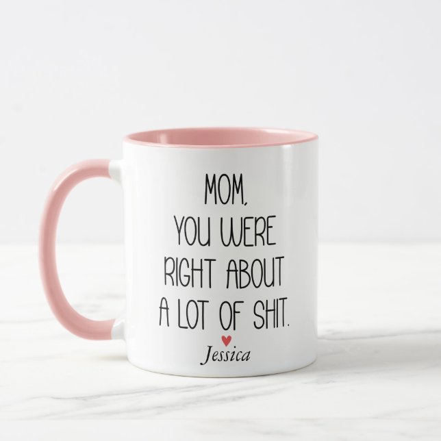 Caneca Dia das Mães Você Estava Certa Personalizado  (Esquerda)