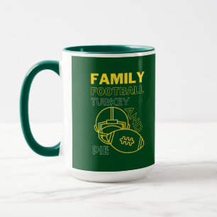 Caneca Dia de Ação de Graças de Futebol da Família Turqui