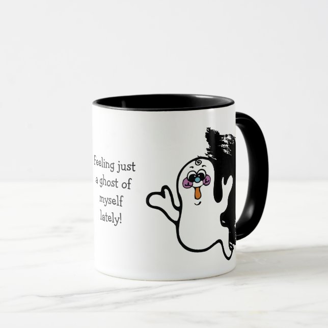 Caneca Dia de as Bruxas engraçado Fantasma de mim mesma (Frente Esquerda)