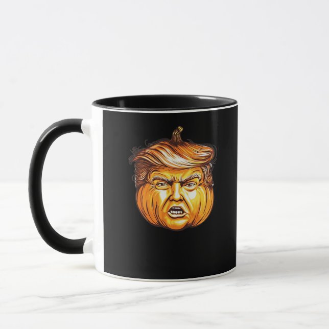 Caneca Dia de as Bruxas engraçado Pumpkin Parody Político (Esquerda)