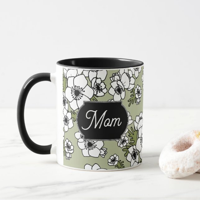 Caneca Dia de as mães Anemone Floral (Com Donut)
