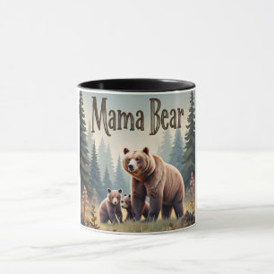 Caneca Dia de as mães da Floresta dos Ursos Castanhos