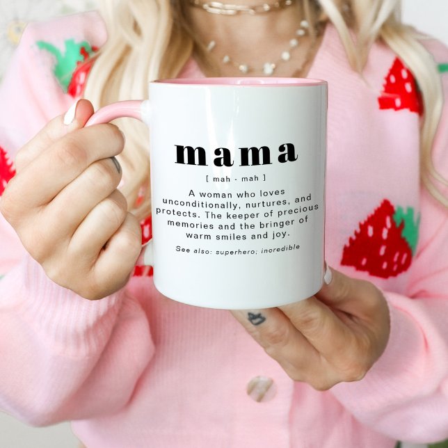 Caneca DIA DE AS MÃES de definição de Mama moderna e cômo (Criador carregado)