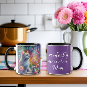 Caneca Dia de as mães de Gato Roxo Puro e Medíocre