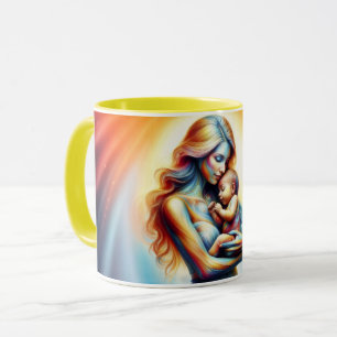 Caneca Dia de as mães de maternidade ama a aura pastel su
