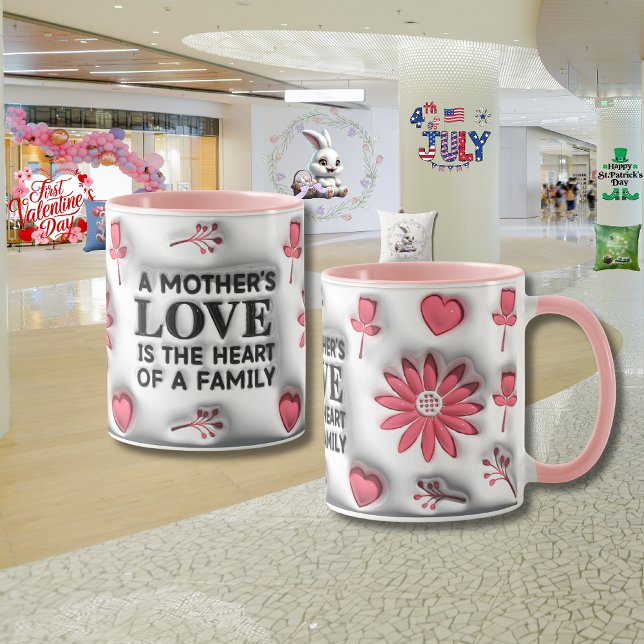 Caneca Dia de as mães "Efeito 3D" (Criador carregado)