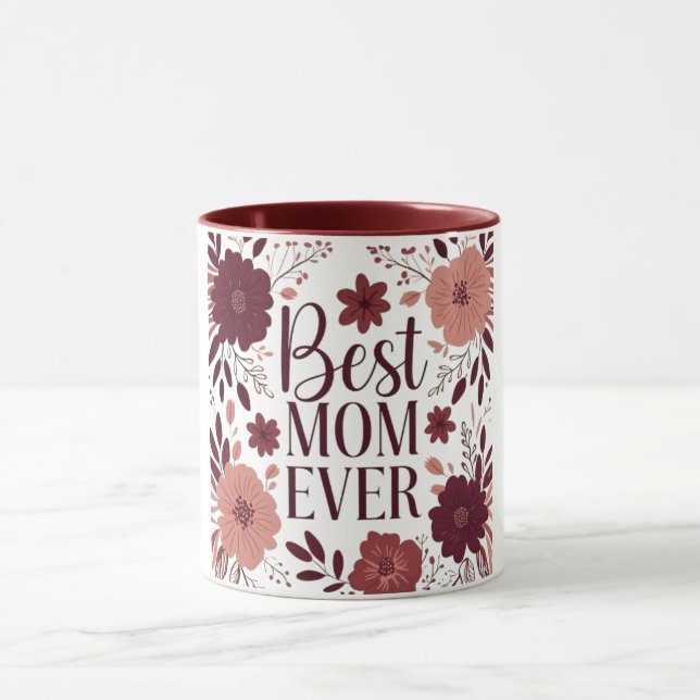 Caneca Dia de as mães Elegante Da Melhor Mãe (Centro)