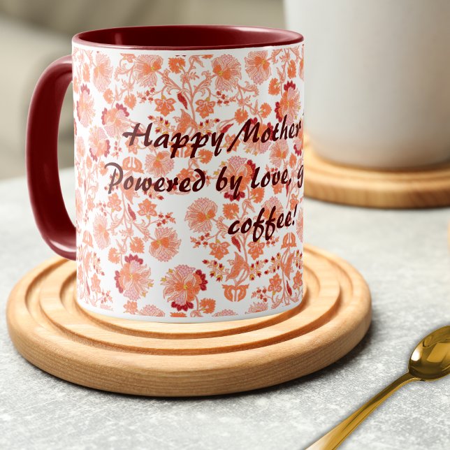 Caneca Dia de as mães feliz com o padrão Floral Lehenga (Criador carregado)