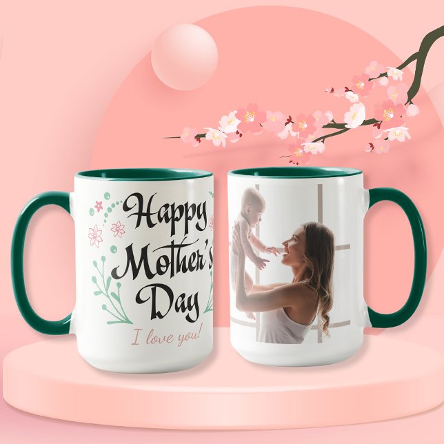 Caneca Dia de as mães feliz personalizado Foto e Mensagem (Happy Mother's Day personalised Photo & Message Mug
)
