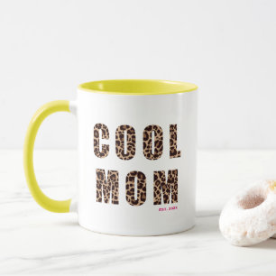Caneca Dia de as mães Legal Mãe Leopardo Ano de Impressão