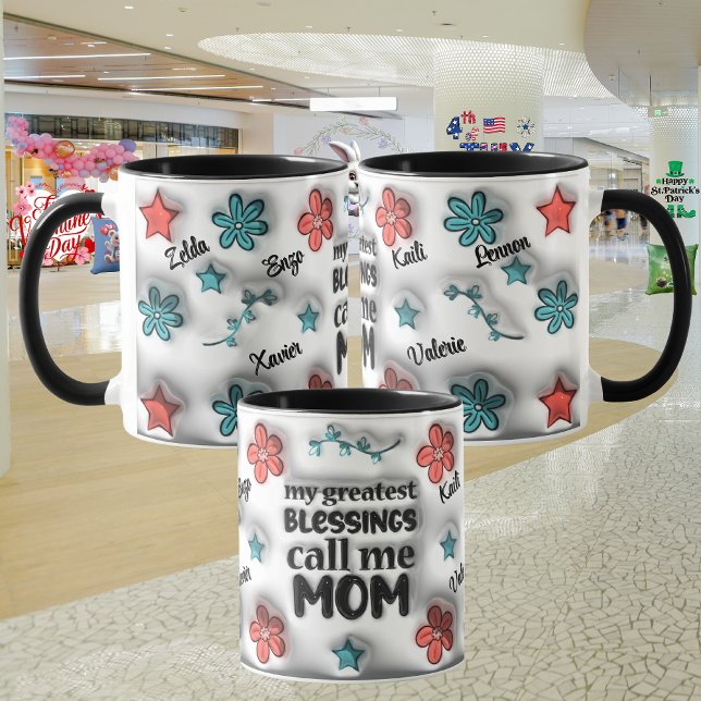 Caneca Dia de as mães personalizado "Efeito 3D" (Criador carregado)