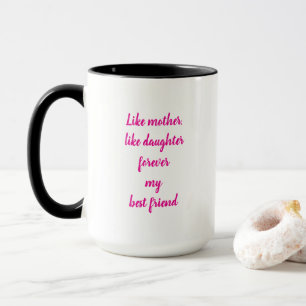 Caneca Dia de as mães Presente Mãe Filha Rosa Quente