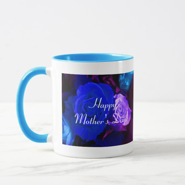 Caneca Dia de as mães Rosa azul roxo V (Esquerda)