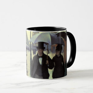 Caneca Dia de Chuva da Rua Paris por Gustave Caillebotte