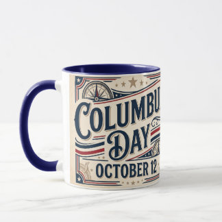 Caneca Dia de Colombo 12 de Outubro Herança Americana Vin