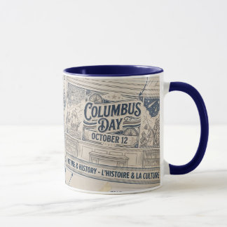 Caneca Dia de Colombo 12 de Outubro Herança Americana Vin