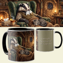 Caneca Dia de Doença do Texugo Engraçado Humor de Hiberna