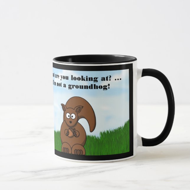 Caneca Dia de Groundhog feliz com humor engraçado do (Direita)