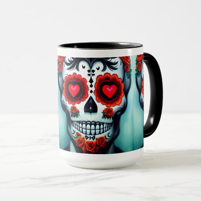 Caneca Dia de Los Muertos Sugar Skull Mug (Frente Esquerda)