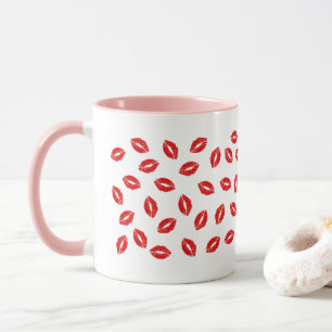 Caneca Dia de os namorados Café Mug Presente Com Lábios V