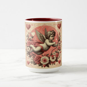 Caneca Dia de os namorados Clássico/Vintage/Cupido Retroa