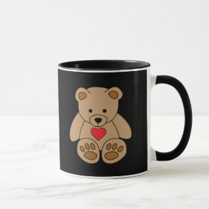 Caneca Dia de os namorados De Coração Do Urso Castanho Eu