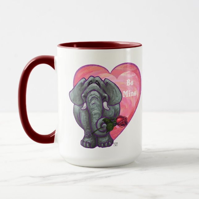 Caneca Dia de os namorados de elefante (Esquerda)