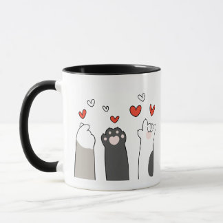 Caneca Dia de os namorados de Gatos Gelados Ilustrados Co