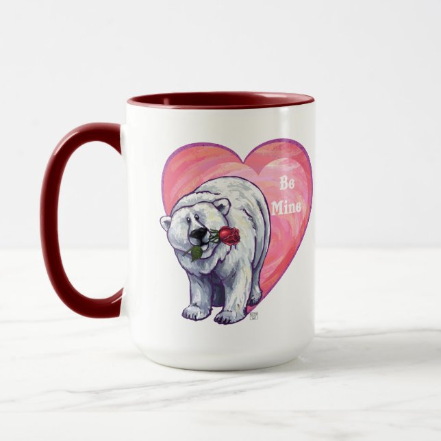 Caneca Dia de os namorados de Urso Polar (Esquerda)