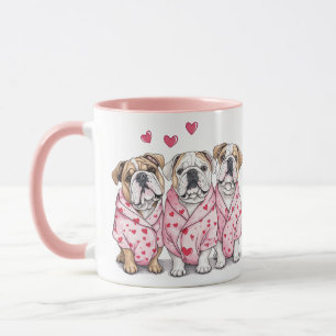 Caneca Dia de os namorados English Bulldog