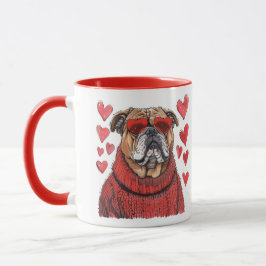 Caneca Dia de os namorados English Bulldog
