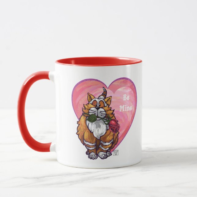 Caneca Dia de os namorados Ginger Cat (Esquerda)