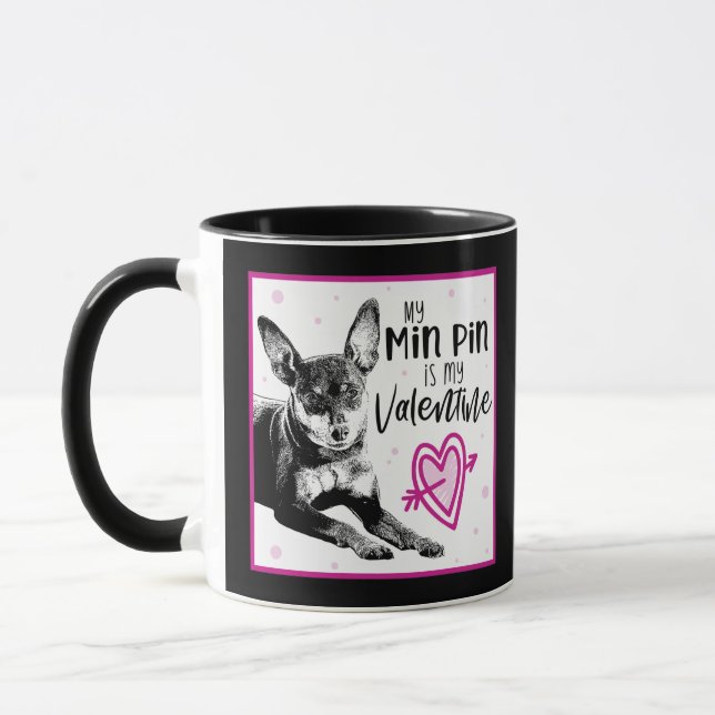 Caneca Dia de os namorados MinPin - Namorados de cães (Esquerda)
