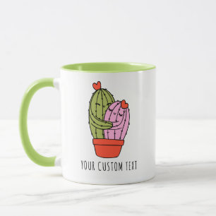 Caneca Dia de os namorados Personalizado do Casal Cactus 