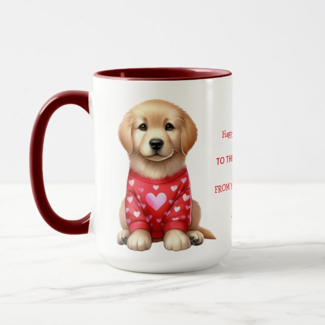 Caneca Dia de os namorados Personalizado Moderno de Cães  (Esquerda)