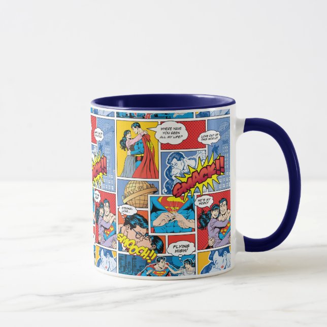 Caneca Dia de os namorados Superman | Colagem em quadrinh (Direita)