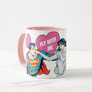 Caneca Dia de os namorados Superman   Voar Comigo