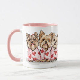 Caneca Dia de os namorados Yorkshire Terrier Dogs