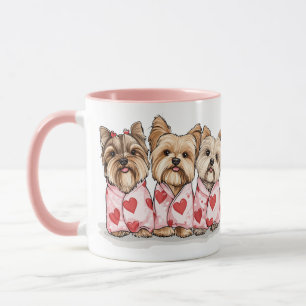 Caneca Dia de os namorados Yorkshire Terrier Dogs
